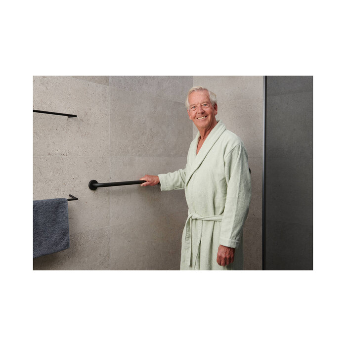 SECUCARE SECUCARE Wandhalterung 60 cm Edelstahl 304 Ø25 mm - Mattschwarze Struktur