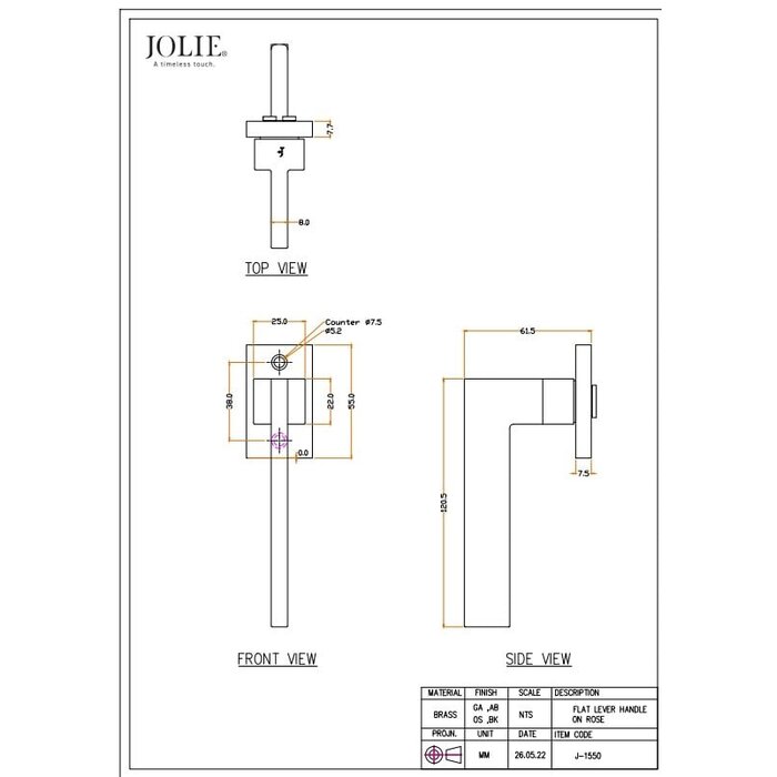 JOLIE Paar JOLIE „EVOKE“ Türgriffe in Antiksilber