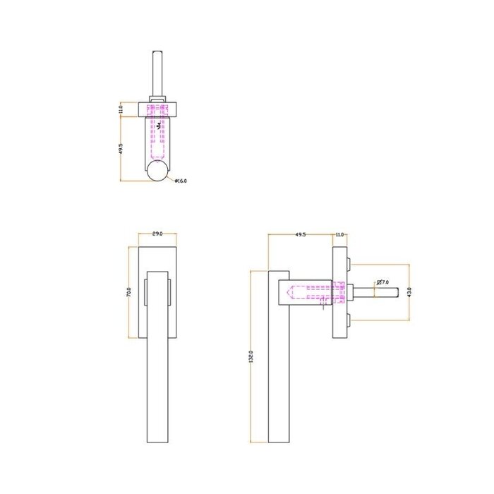 JOLIE JOLIE Fenstergriff "CORE" Drehkippfenster - Antikschwarz