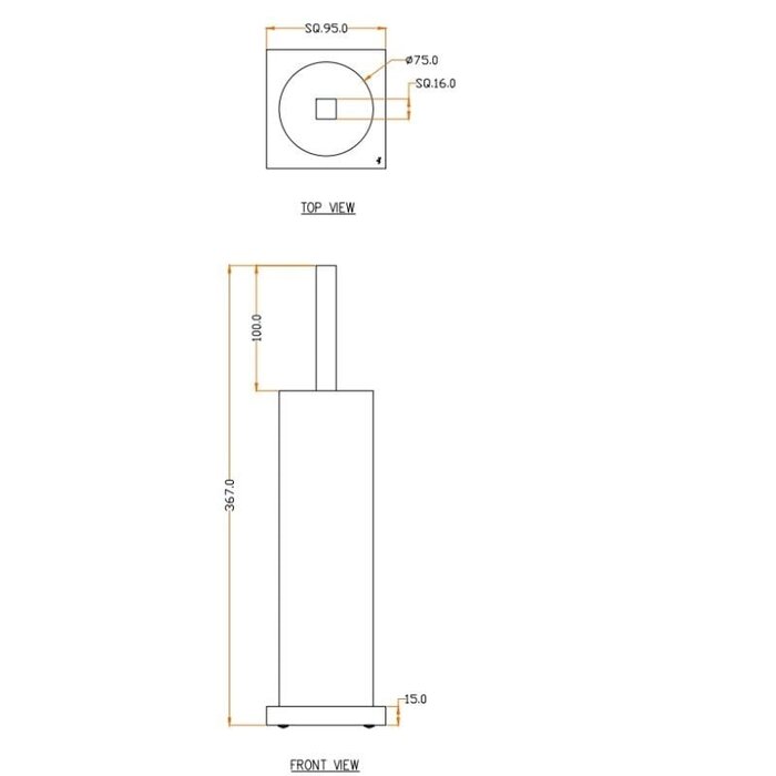JOLIE Porte-brosse WC JOLIE « CORE » - Argent vieilli