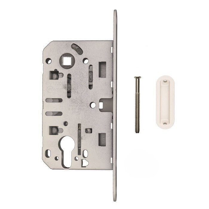 AGB Weißes Magnetschloss AGB - Frontplatte 195x22mm - Zylinderschaftgröße 85mm