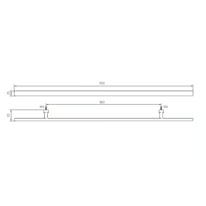 Dauby Dauby deurgreep  PMEL-900 verouderd ijzer - zwart (VO) 580mm