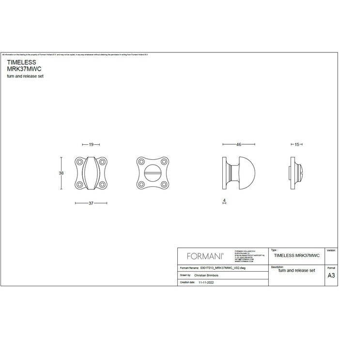 Formani Formani TIMELESS toilet set - MRK37MWC - Polished nickel