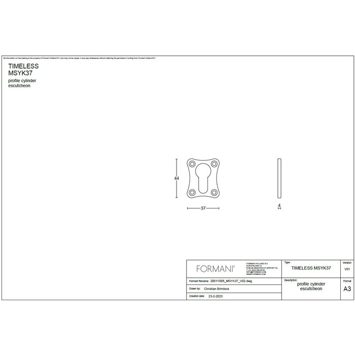Formani 1 Formani cylinder plate TIMELESS -MSYK37 - Polished nickel