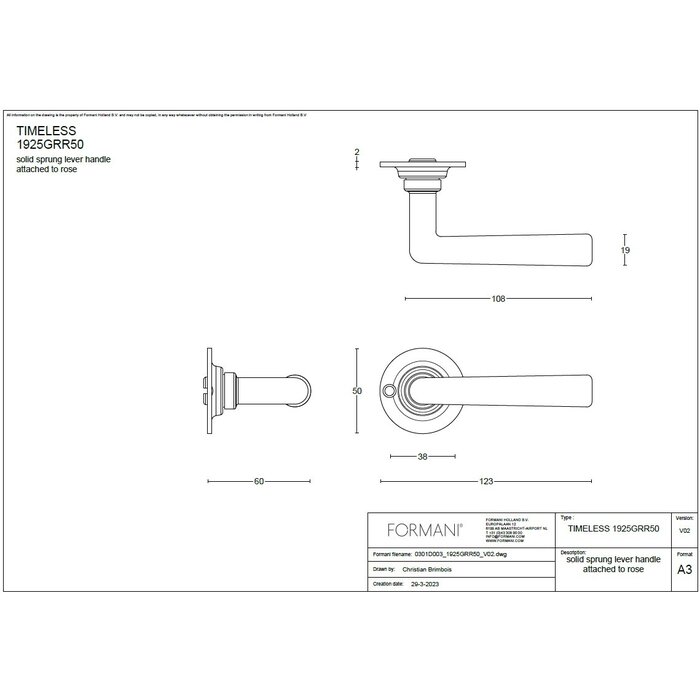 Formani Formani door handles TIMELESS 1925GRR50 - Matt black