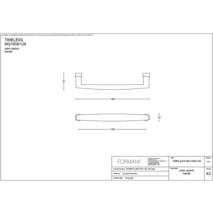 Formani Formani meubelgreep TIMELESS 1938MG - Mat nikkel