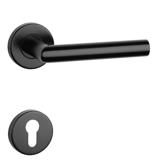 STERK Black door handles OVAL 1701 with handles of Ø 20mm and a right angle