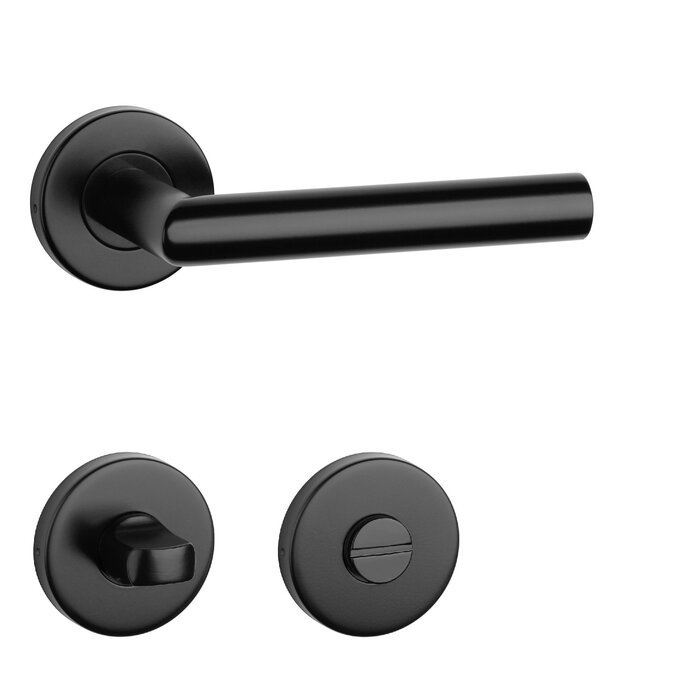 STERK Schwarze Türgriffe OVAL 1701 mit Griffen von Ø 20 mm und rechtwinkligem Abschluss