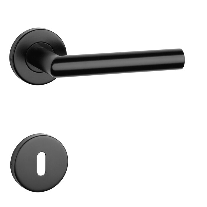 STERK Black door handles OVAL 1701 with handles of Ø 20mm and a right angle