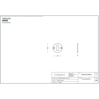 Formani 1 key plate TIMELESS MSN38 - Unlacquered brass