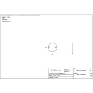 Formani 1 Blind plate TIMELESS MRB38 - Unlacquered brass