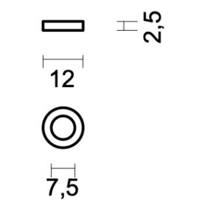 HDD  RING HINGE 76X76X2.5/2.5MM black