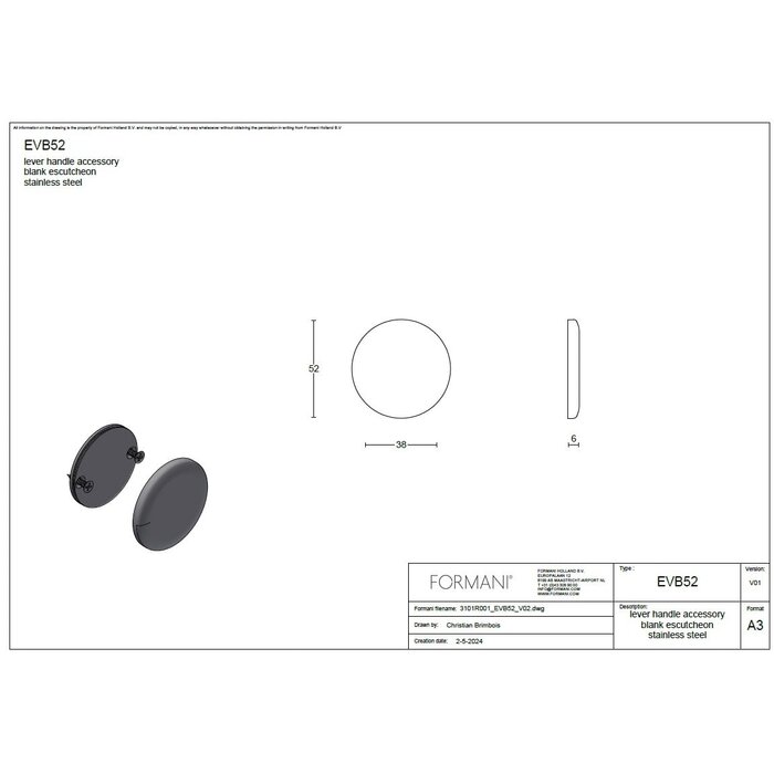 Formani 1 blind picture Edward Van Vliet NOUR - EVB52 - 6mm - Matte black