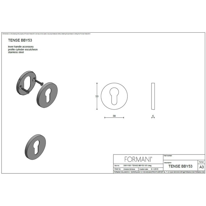 Formani 1 plaque cylindrique Formani TENSE BBY53 - Bronze