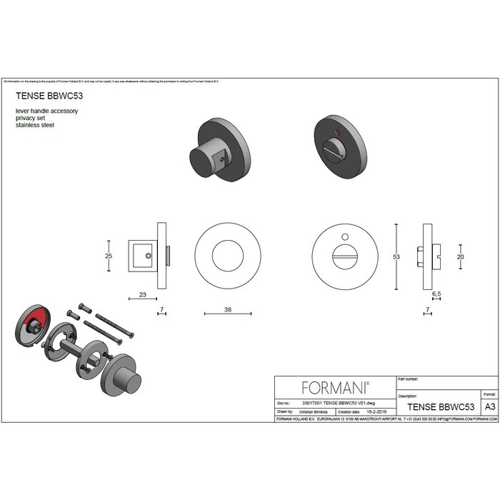 Formani Formani WC garnituur TENSE BBWC53 - Brons