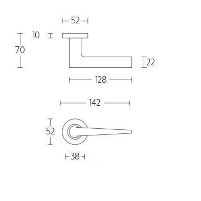 Formani Formani door handle Basics LB21H - Light bronze PVD