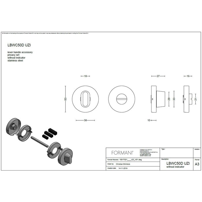 Formani Formani Toilet Set Basics LBWC50D/ZI - Bronze - without indicator