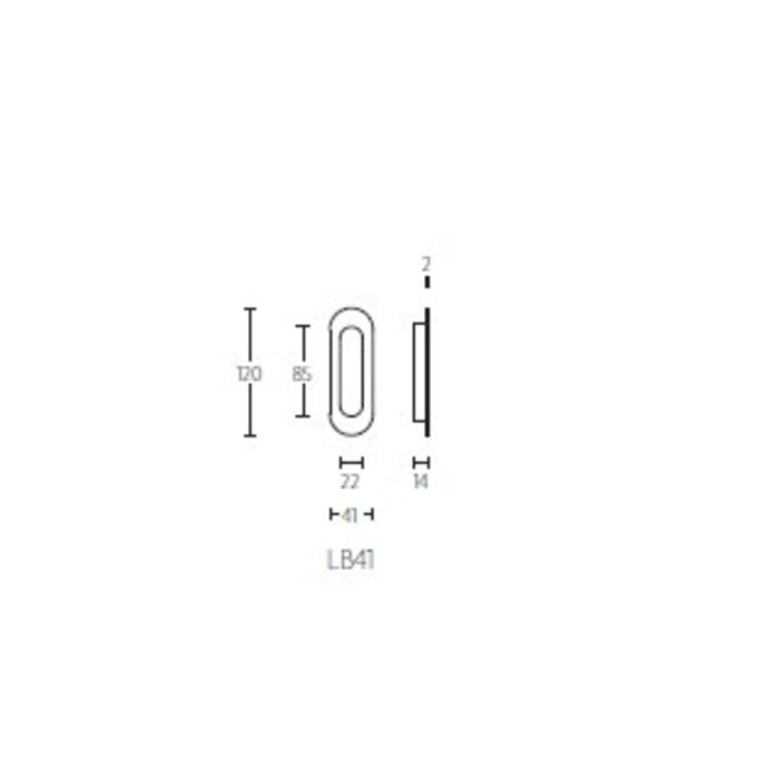 Formani Poignée de porte coulissante ovale Formani BASICS LB41 - Noir mat