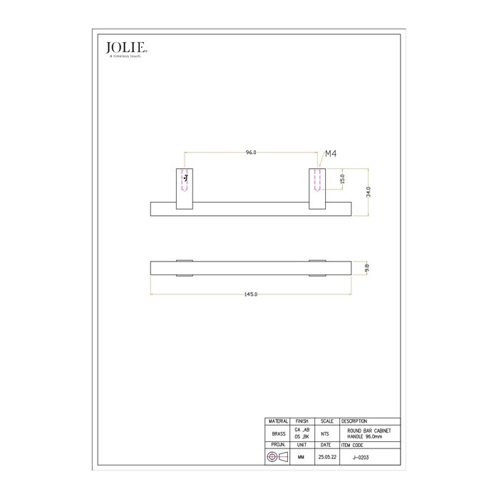 JOLIE JOLIE meubelgrepen U- CORE - verouderd brons