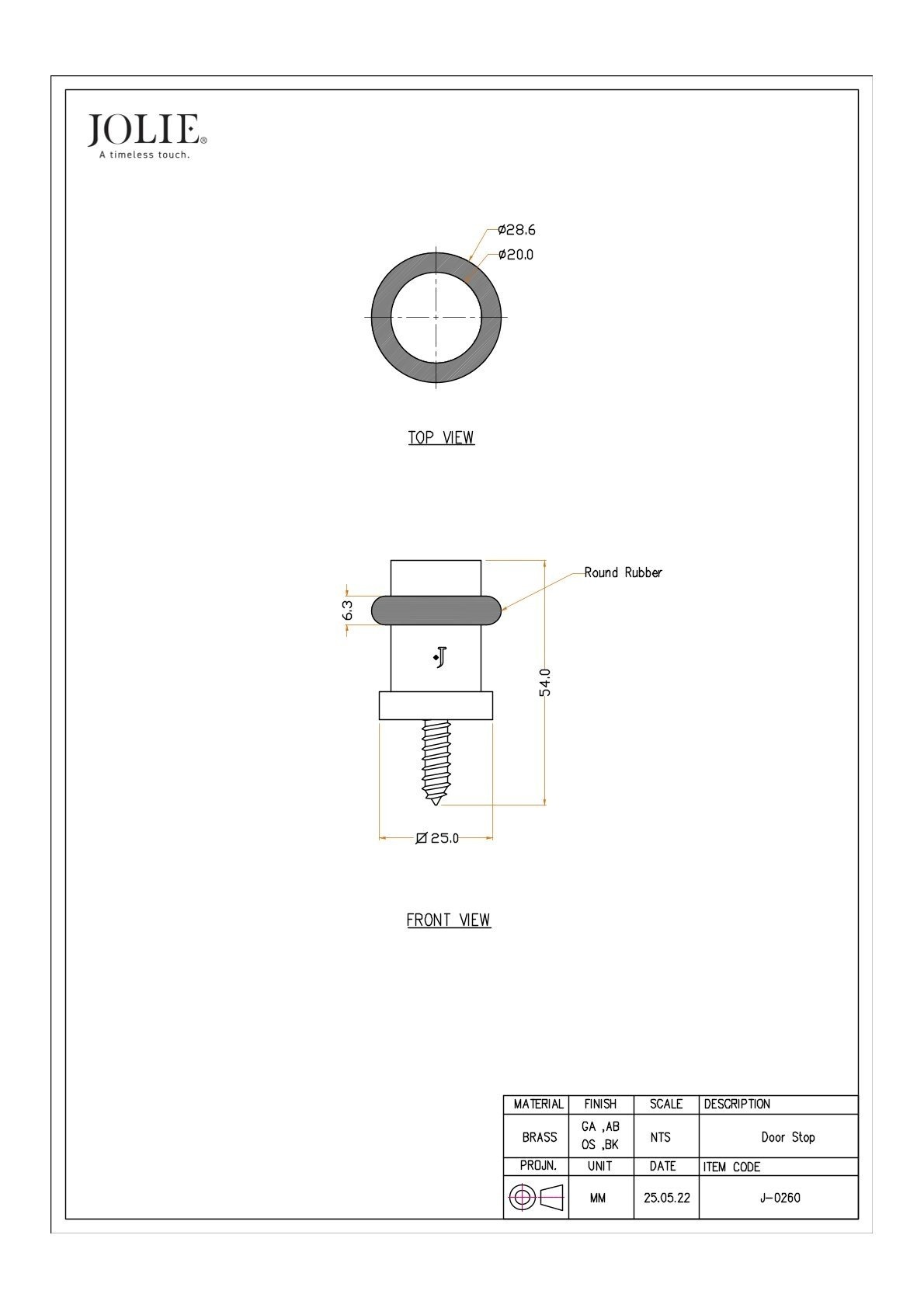 JOLIE JOLIE Türstopper CORE Bodenmontage - Antiksilber