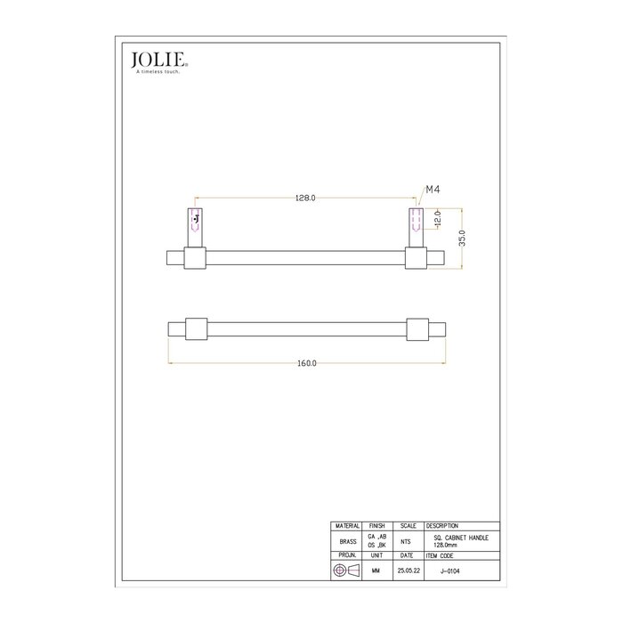 JOLIE JOLIE U-CROSS furniture handles - aged black