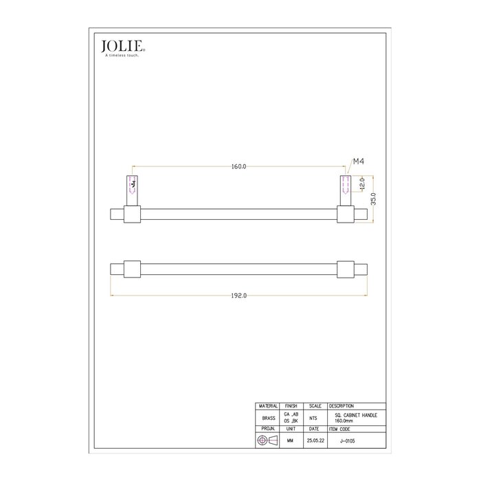 JOLIE Poignées de meubles JOLIE U-CROSS - noir vieilli