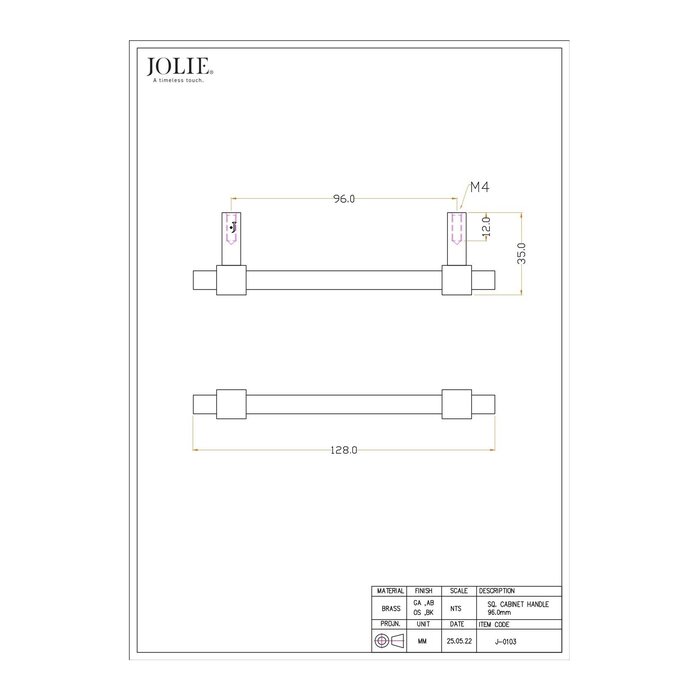 JOLIE JOLIE Möbelgriffe U-CROSS - Antiksilber