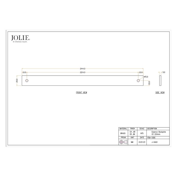 JOLIE JOLIE achterplaten ESSENCE  - Verouderd brons