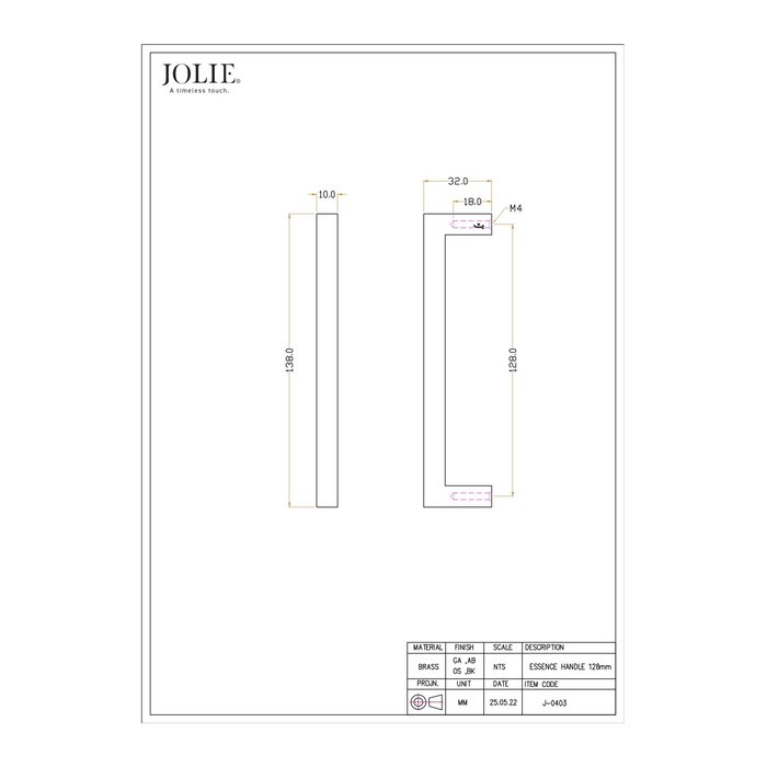 JOLIE JOLIE ESSENCE furniture handles - aged bronze