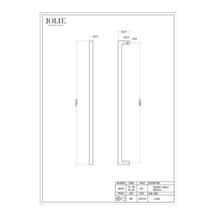 JOLIE JOLIE meubelgrepen ESSENCE - verouderd brons