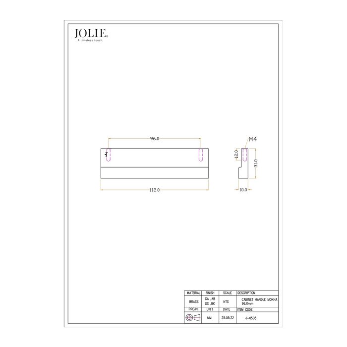 JOLIE JOLIE ELEMENT furniture handles - aged bronze