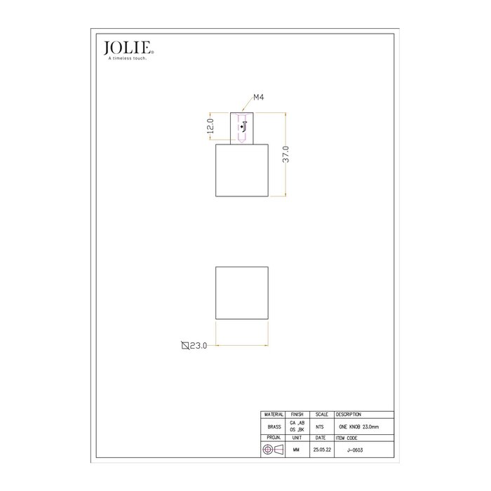 JOLIE JOLIE ONE furniture knobs - aged bronze