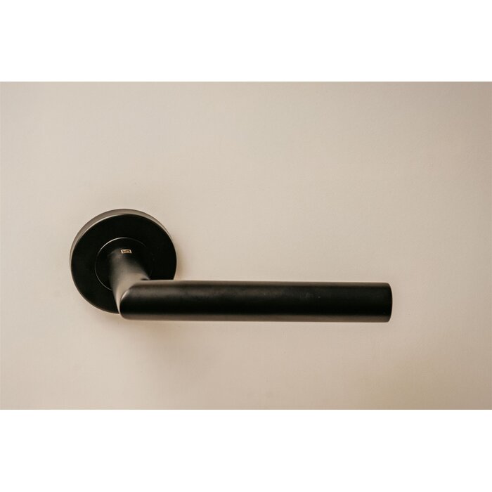 STERK Black door handles OVAL 1701 with handles of Ø 20mm and a right angle