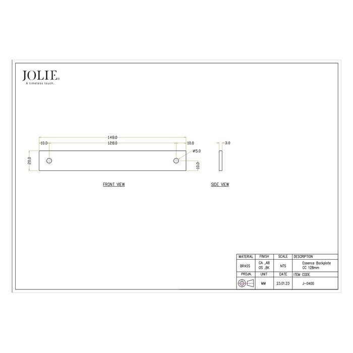 JOLIE JOLIE back plates ESSENCE - Aged gold