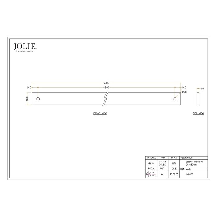 JOLIE JOLIE achterplaten ESSENCE  - Verouderd goud