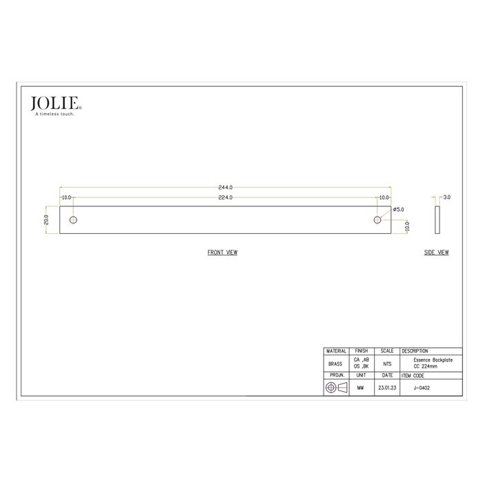 JOLIE JOLIE achterplaten ESSENCE  - Verouderd zilver
