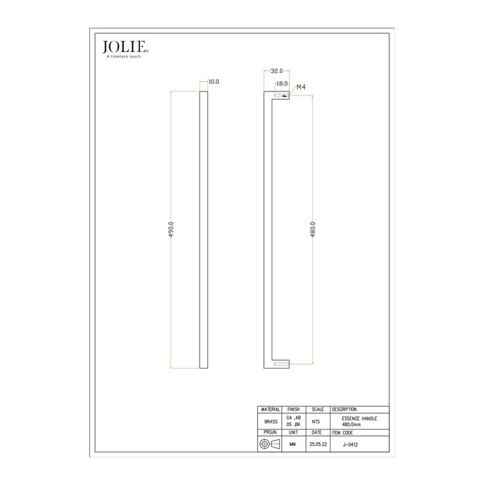 JOLIE JOLIE ESSENCE furniture handles - aged gold