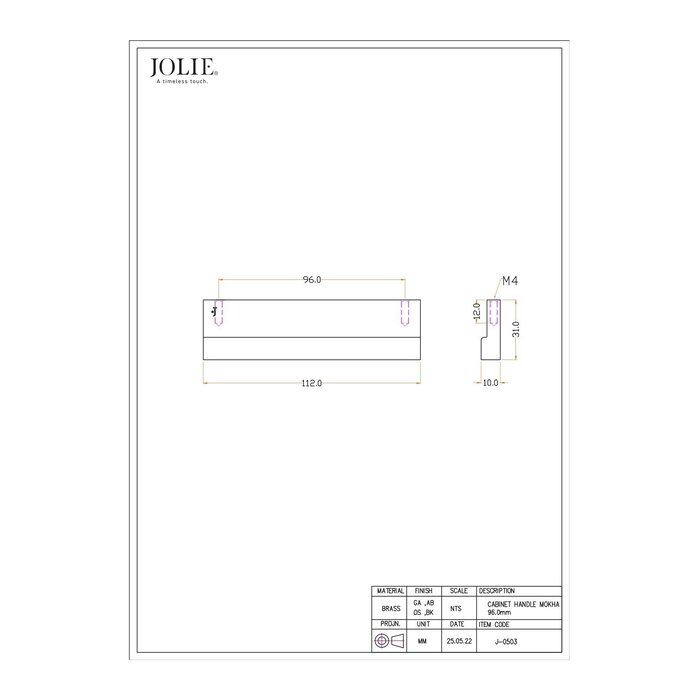 JOLIE JOLIE ELEMENT furniture handles - aged black