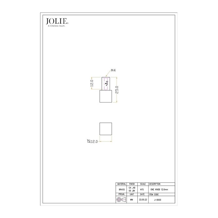 JOLIE JOLIE ONE furniture knobs - aged black