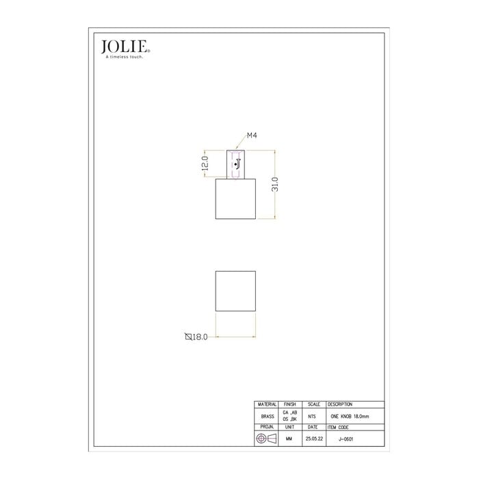 JOLIE JOLIE ONE furniture knobs - aged silver