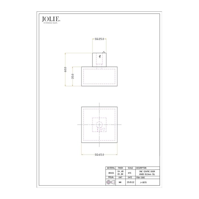 JOLIE JOLIE deurknop ONE - verouderd zwart