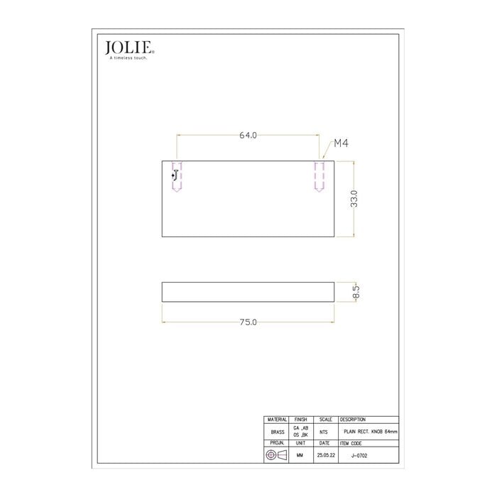 JOLIE Poignée de meuble fermée JOLIE SYMM - noir vieilli