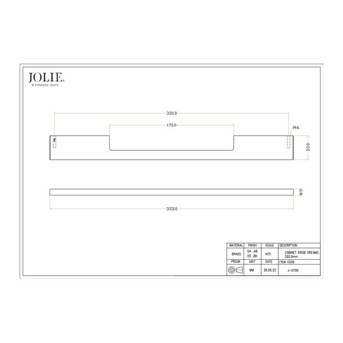 JOLIE JOLIE symmetrische Möbelgriffe SYMM – Antikschwarz