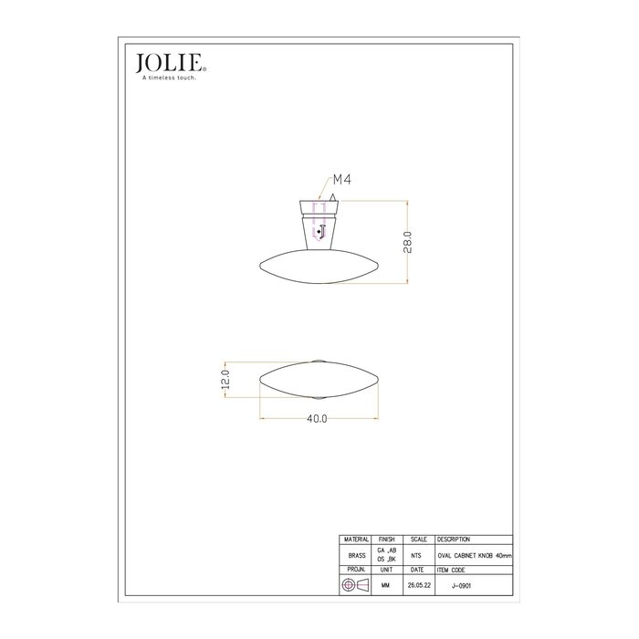 JOLIE Boutons de meubles JOLIE SPHERE - bronze vieilli