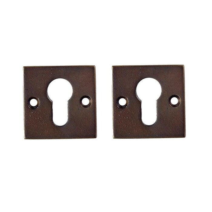 JOLIE Paire de plaques de clés JOLIE 52x52 - bronze vieilli