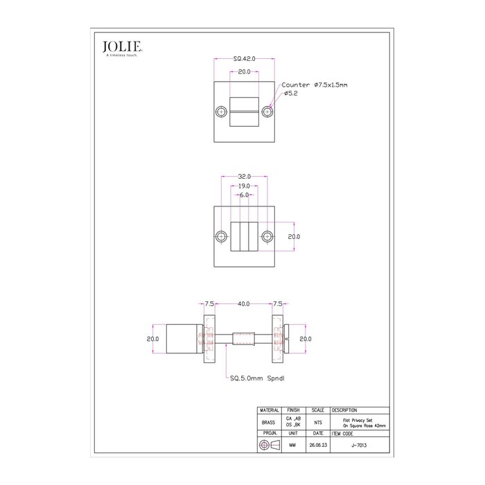 JOLIE JOLIE WC-Set 42x42 - Antikbronze