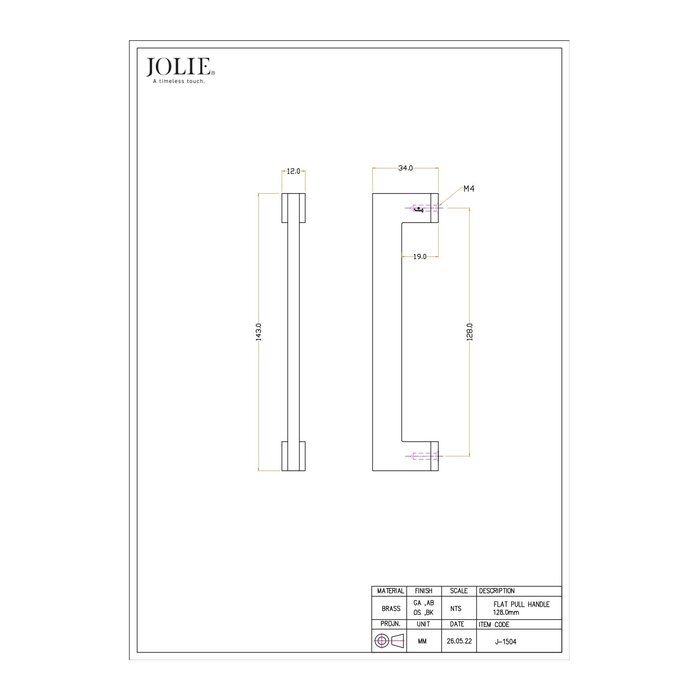 JOLIE JOLIE Möbelgriffe EVOKE – gealterte Bronze