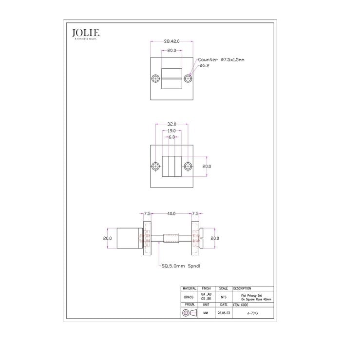 JOLIE Ensemble de toilette JOLIE 42x42 - argent vieilli