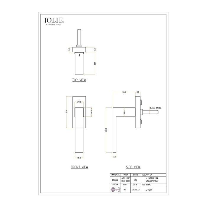 JOLIE JOLIE Fenstergriff „VERVE“ für Dreh-Kipp-Fenster – Antikgold