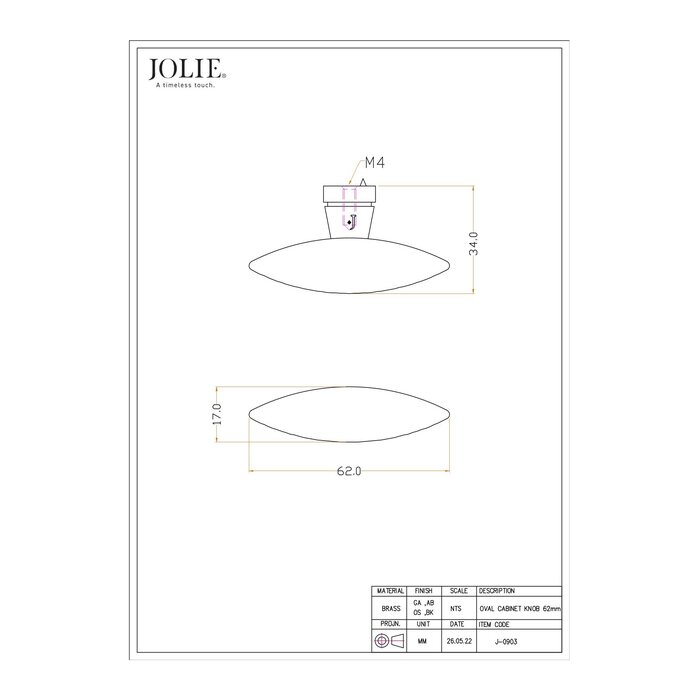 JOLIE JOLIE meubelknopen  SPHERE - verouderd zilver